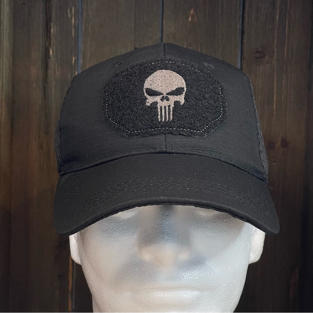 Mens Military Skull Black Tactical Strapback Hat Cap